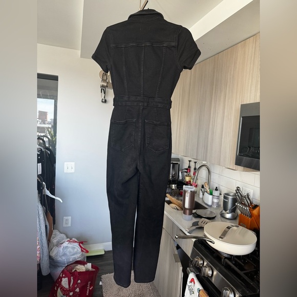 Good American Fit For Success denim jumpsuit in black - Picture 13 of 15